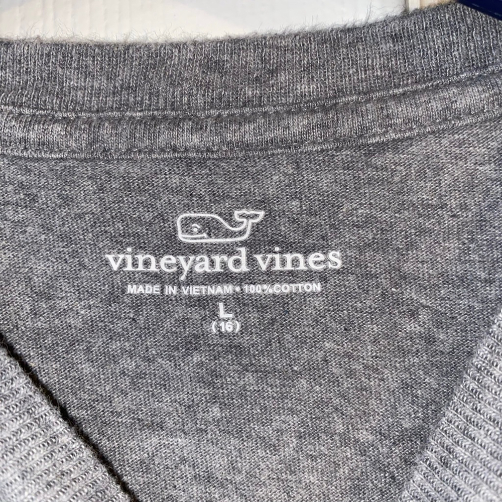 Boys Vineyard Vines Long Sleeve Tee L Gray Multicolor Christmas Lights - Picture 5 of 5